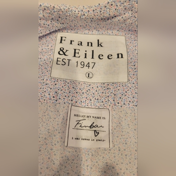 FRANK AND EILEEN Finbar Style Floral Print Button up Cotton Shirt Sz L - Picture 13 of 13